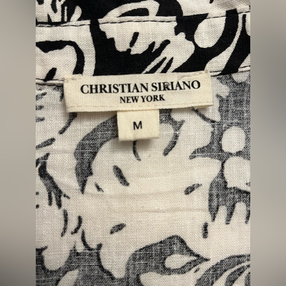 Christian Siriano floral print linen blend top NWOT - Picture 3 of 5